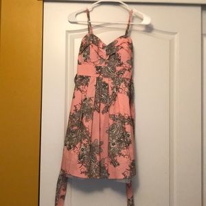 Paisley pink and brown dress